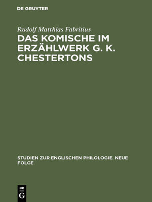 cover image of Das Komische im Erzählwerk G. K. Chestertons